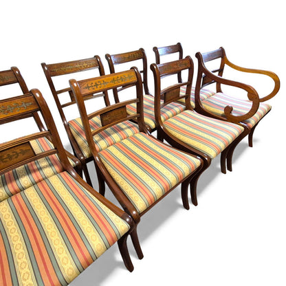 Set of 10 Regency style mahogany dining chairs 