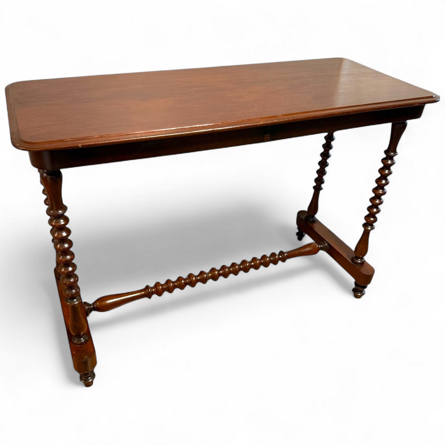 Antique Victorian Mahogany Bobbin Turned Console Table / Side Table 19th Century