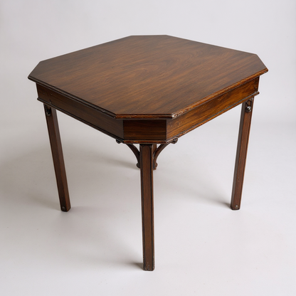 Vintage Mahogany Octagonal Coffee Table – Occasional Lamp Side Table