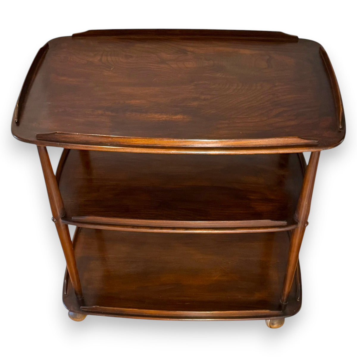 Vintage Ercol Elm Hostess Trolley – Mid-Century Serving Cart