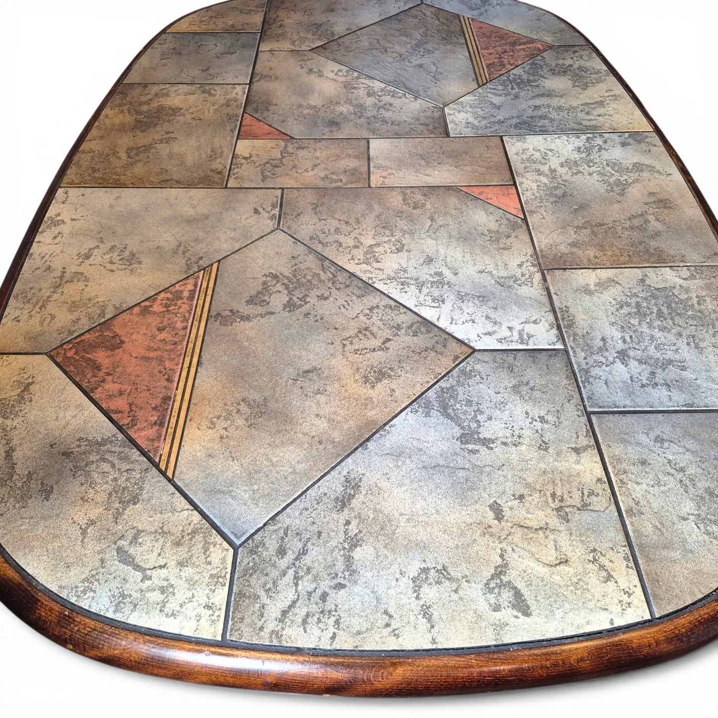 Brutalist Slate & Copper Coffee Table in the Style of Paul Kingma, 1970s