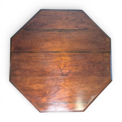 Antique Victorian Walnut Occasional Table | Octagonal Lamp Table with Turned Legs | c1880