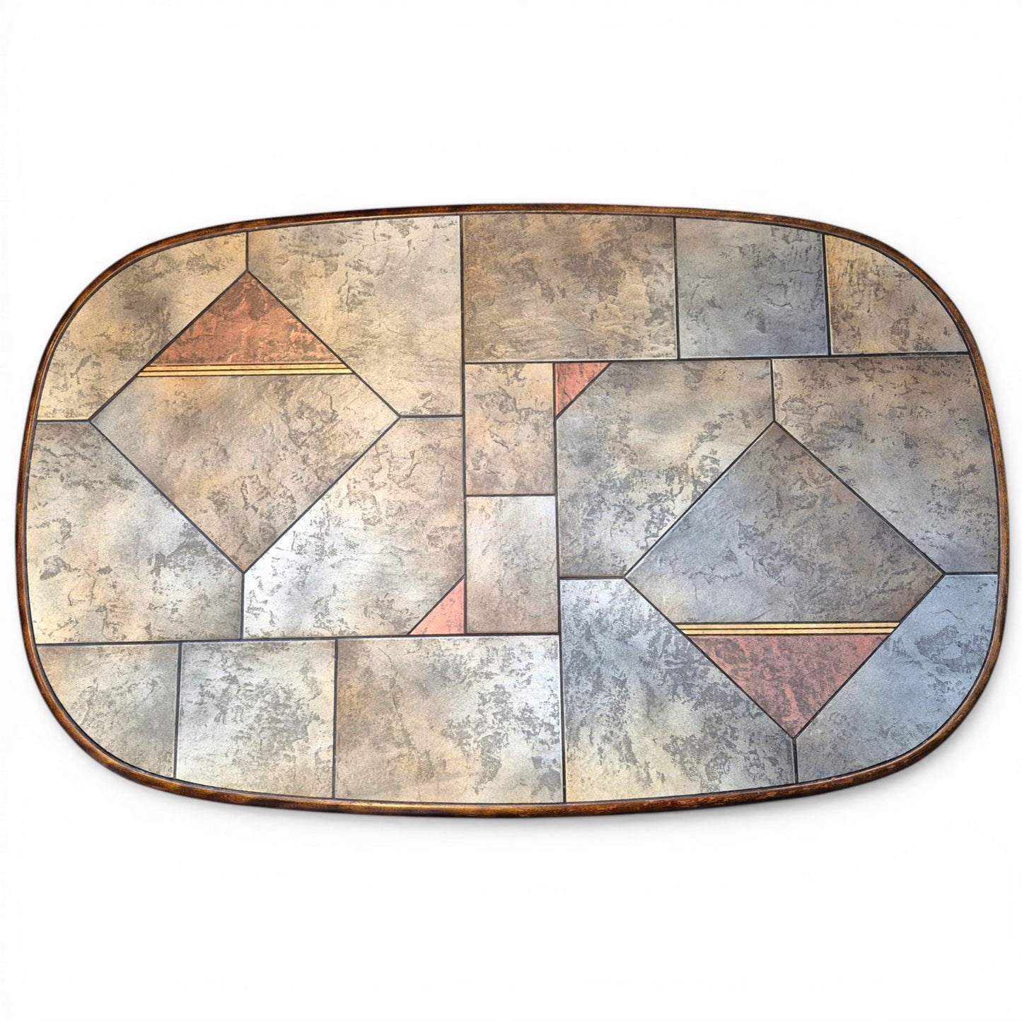 Brutalist Slate & Copper Coffee Table in the Style of Paul Kingma, 1970s