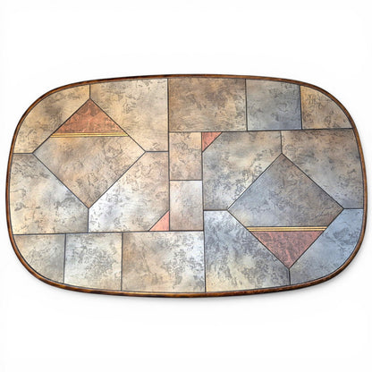 Brutalist Slate & Copper Coffee Table in the Style of Paul Kingma, 1970s