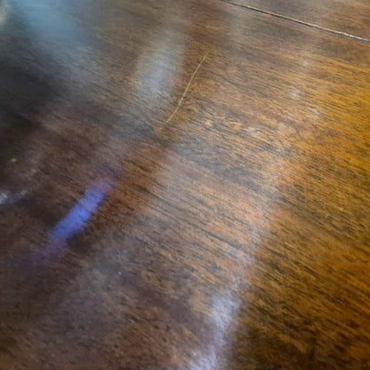 Antique Mahogany Extending Dining Table – Regency Pedestal, Twin Bases & Extension Leaf