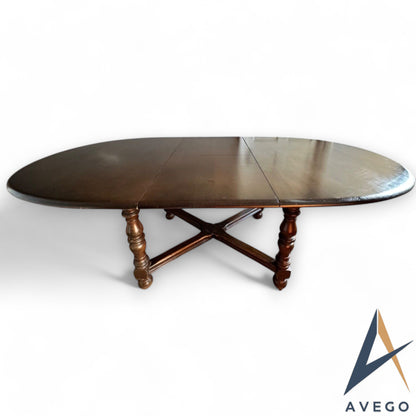 Large Vintage Ercol Draw Leaf Extending Dining Table 7ft