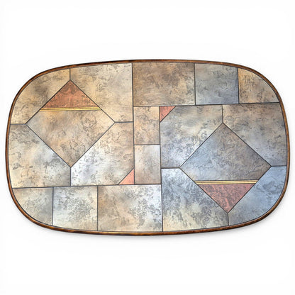 Brutalist Slate & Copper Coffee Table in the Style of Paul Kingma, 1970s