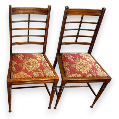 Pair of Antique Arts & Crafts Side Chairs c.1900