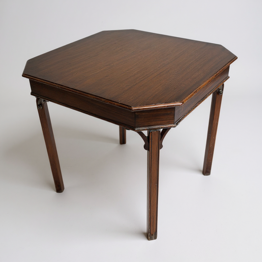 Vintage Mahogany Octagonal Coffee Table – Occasional Lamp Side Table