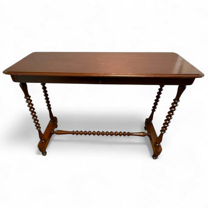 Antique Victorian Mahogany Bobbin Turned Console Table / Side Table 19th Century