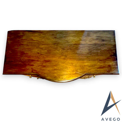 Victorian one-piece Mahogany Bow Breakfront Six Drawer Kneehole Desk