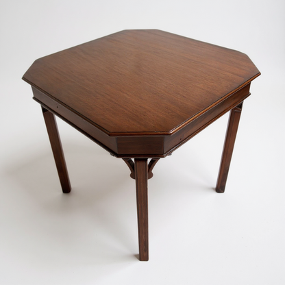 Vintage Mahogany Octagonal Coffee Table – Occasional Lamp Side Table