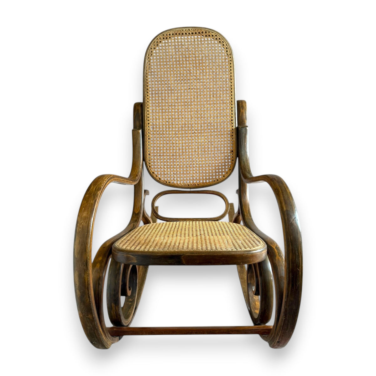 Early 20th Century Bentwood Cane Rocking Chair | Thonet-Style Rocker