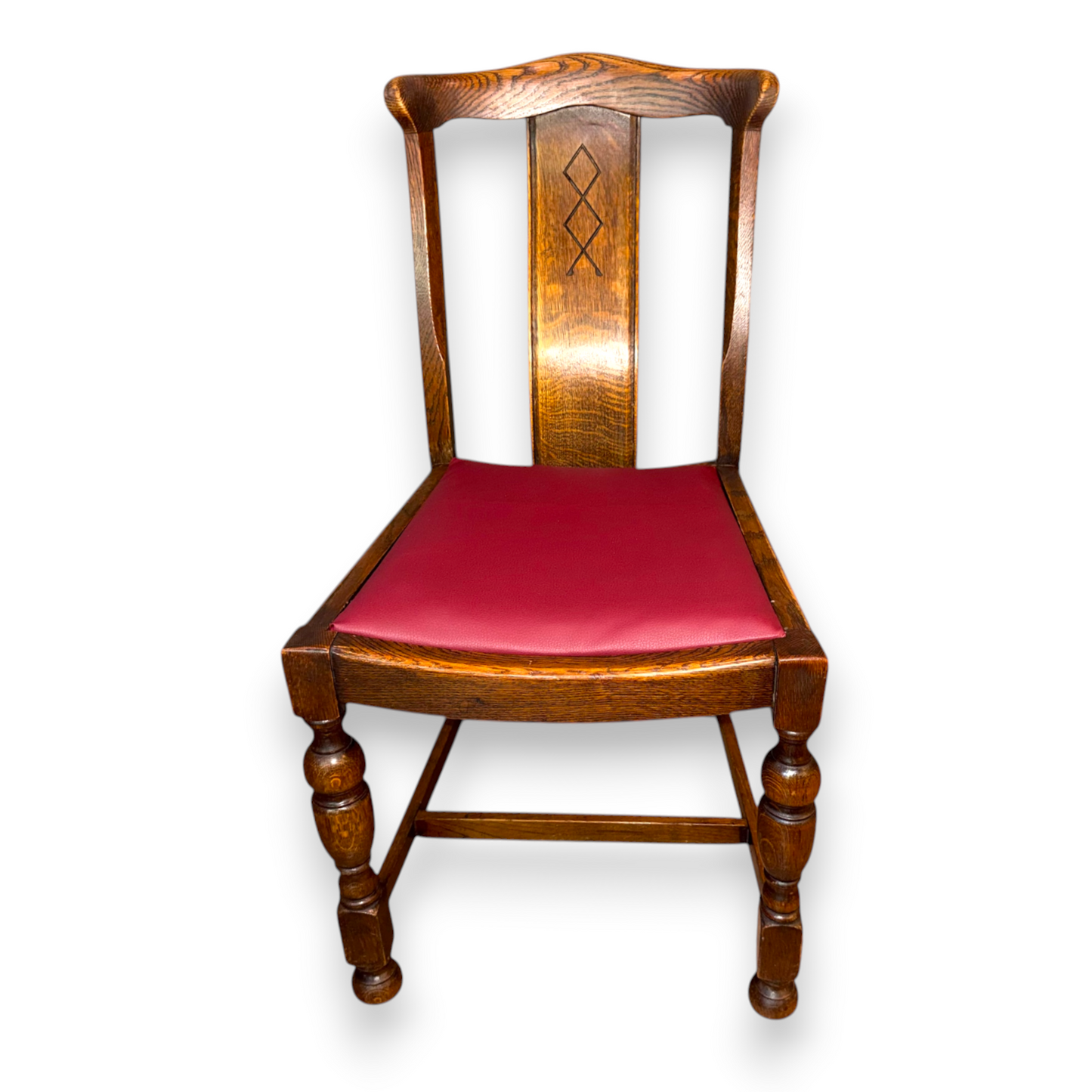 Set of Four Antique Oak Arts & Crafts Dining Chairs