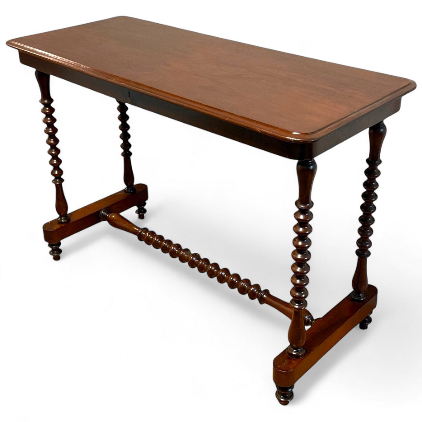 Antique Victorian Mahogany Bobbin Turned Console Table / Side Table 19th Century