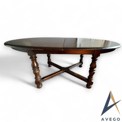 Large Vintage Ercol Draw Leaf Extending Dining Table 7ft