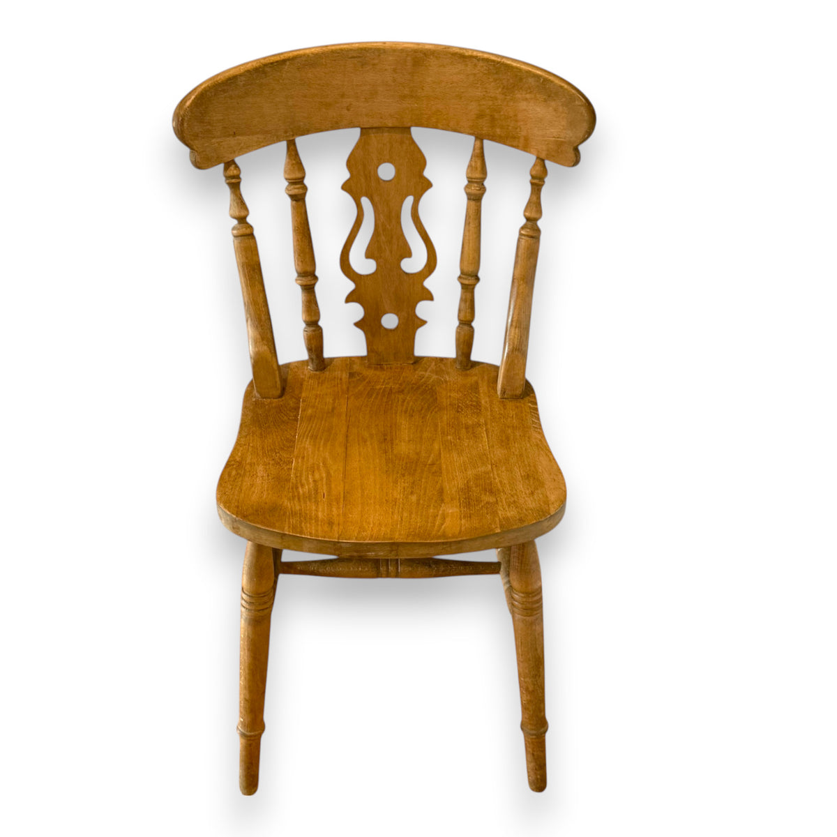 Vintage Fiddle Back Windsor Style Wooden Chair