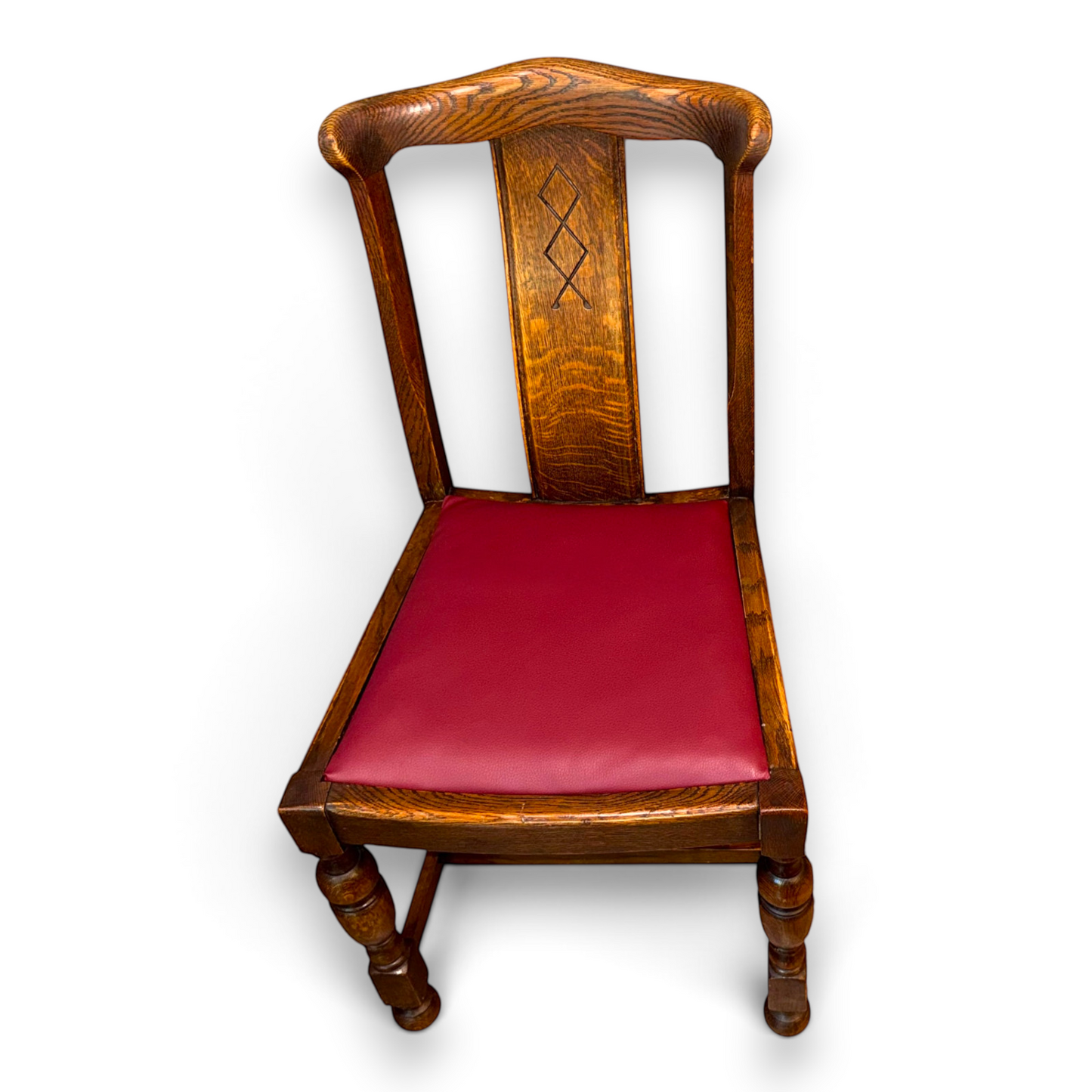 Set of Four Antique Oak Arts & Crafts Dining Chairs