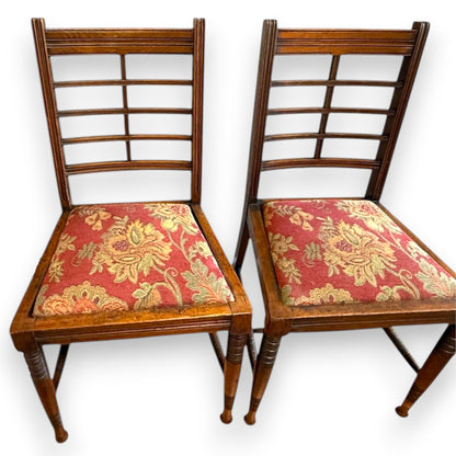 Pair of Antique Arts & Crafts Side Chairs c.1900
