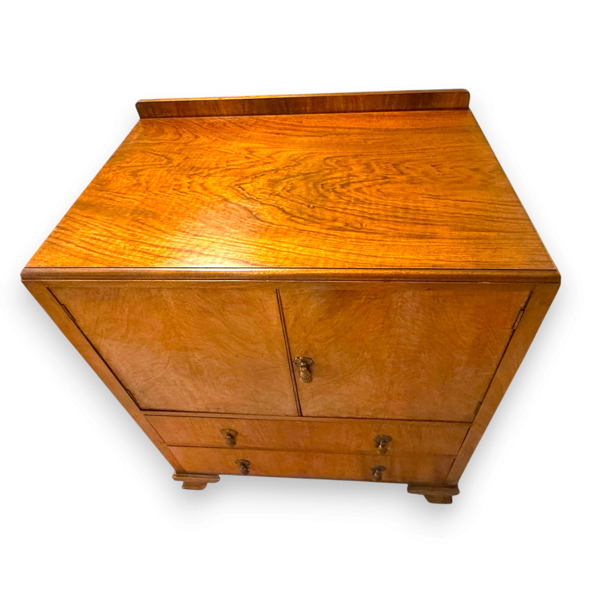 Wylie & Lochhead Figured Walnut Cupboard Chest – Glasgow