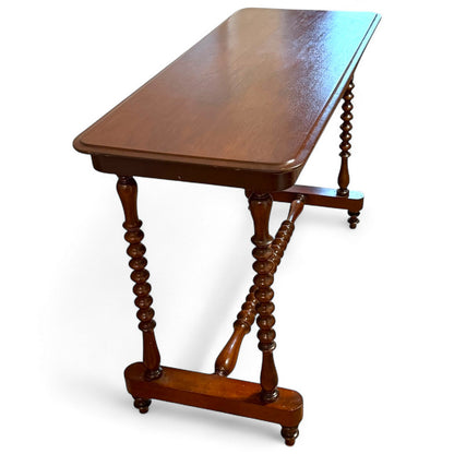 Antique Victorian Mahogany Bobbin Turned Console Table / Side Table 19th Century