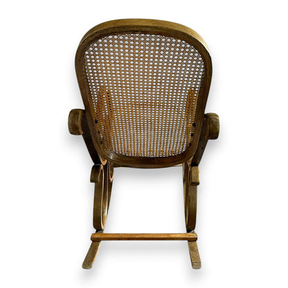 Early 20th Century Bentwood Cane Rocking Chair | Thonet-Style Rocker