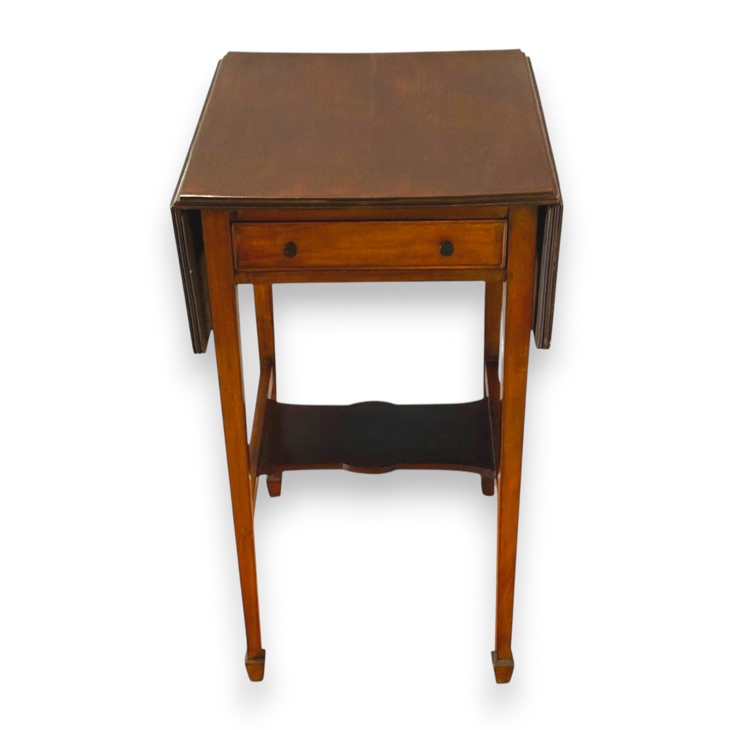 Antique Edwardian Mahogany Drop Leaf Side Table Occasional Table With Drawer