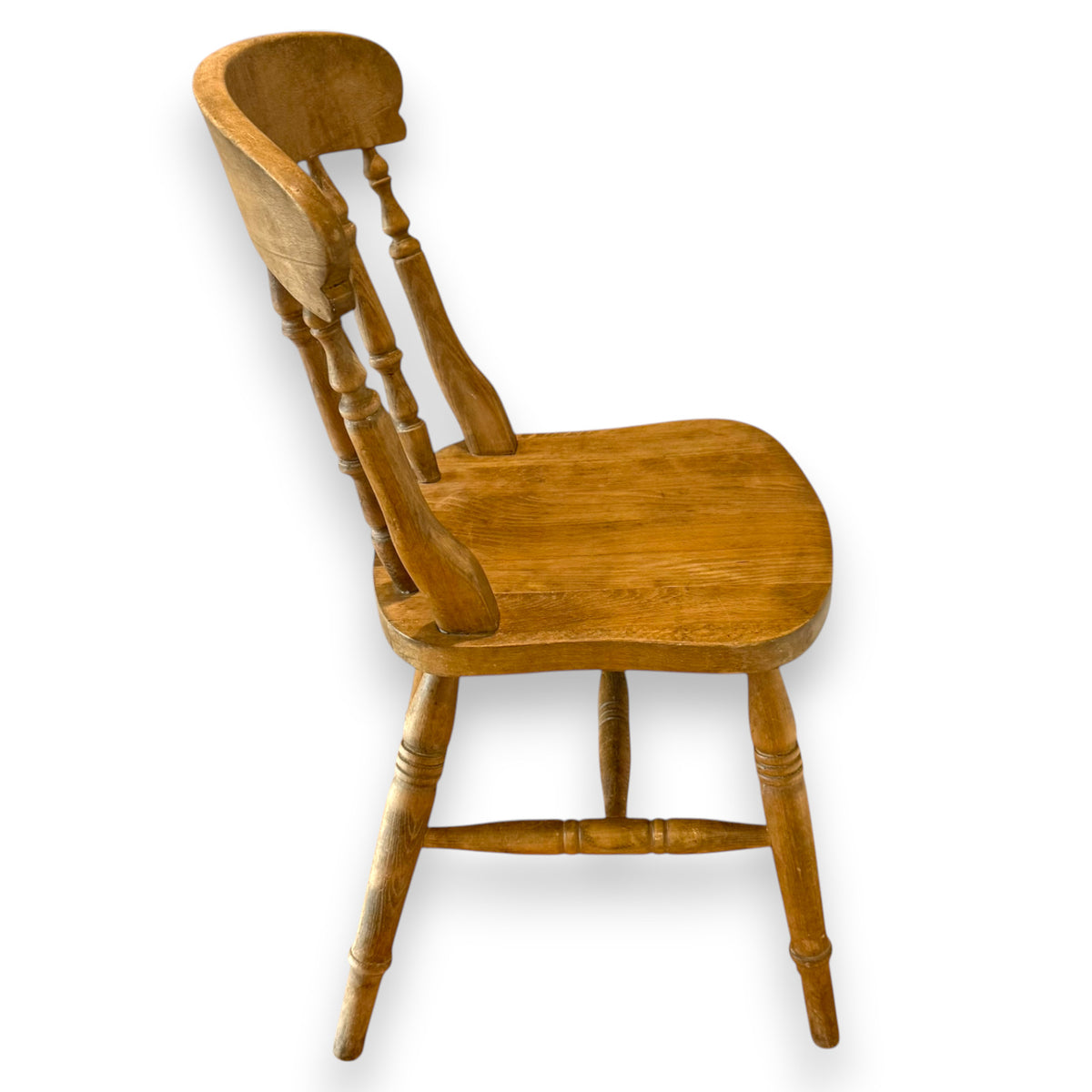 Vintage Fiddle Back Windsor Style Wooden Chair