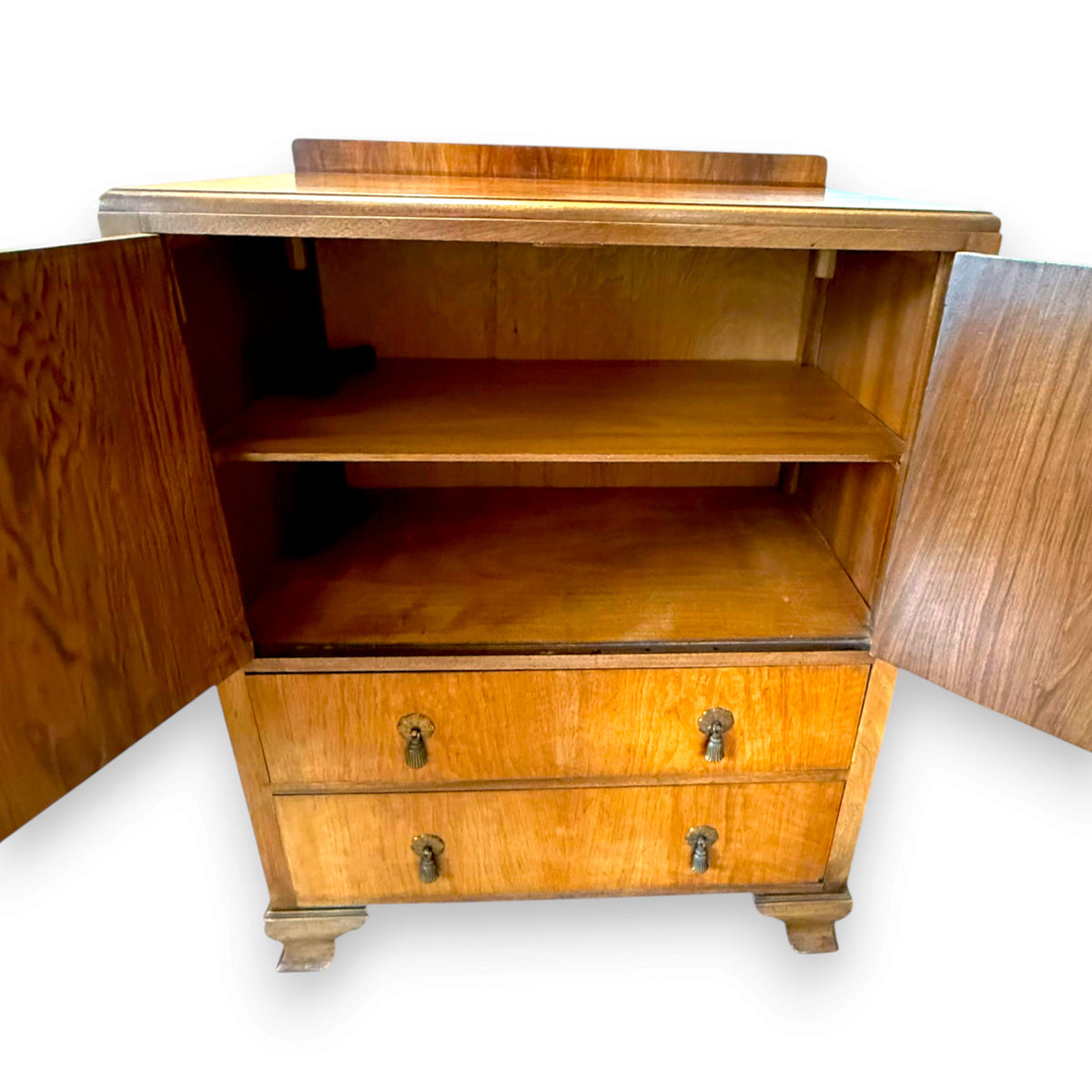 Wylie & Lochhead Figured Walnut Cupboard Chest – Glasgow
