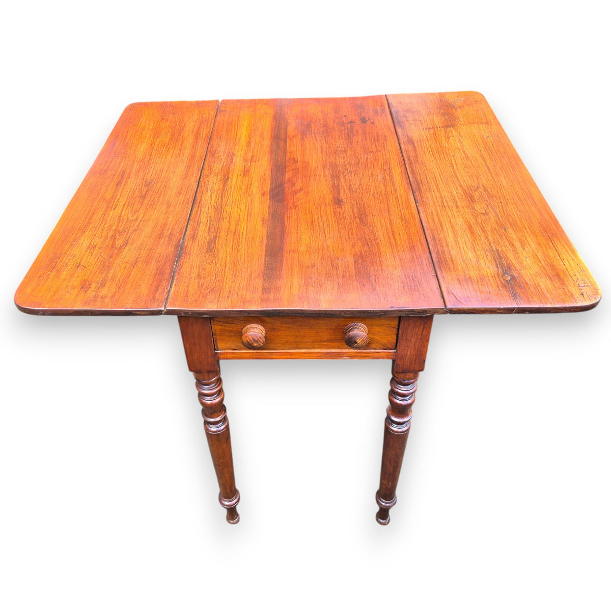 Antique Mahogany Drop Leaf Pembroke Table with Drawer – 19th Century