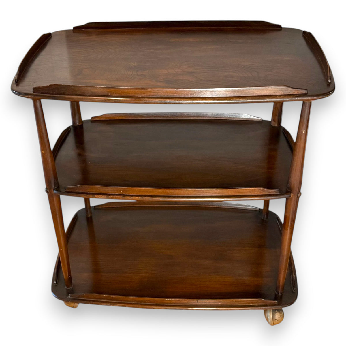 Vintage Ercol Elm Hostess Trolley – Mid-Century Serving Cart