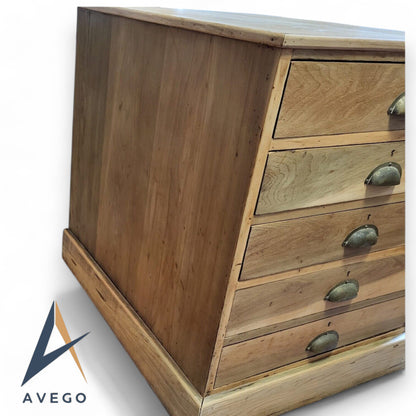 Victorian Oak 5 Drawer Collectors / Draughtsman Chest of Drawers