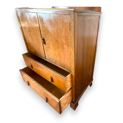 Wylie & Lochhead Figured Walnut Cupboard Chest – Glasgow