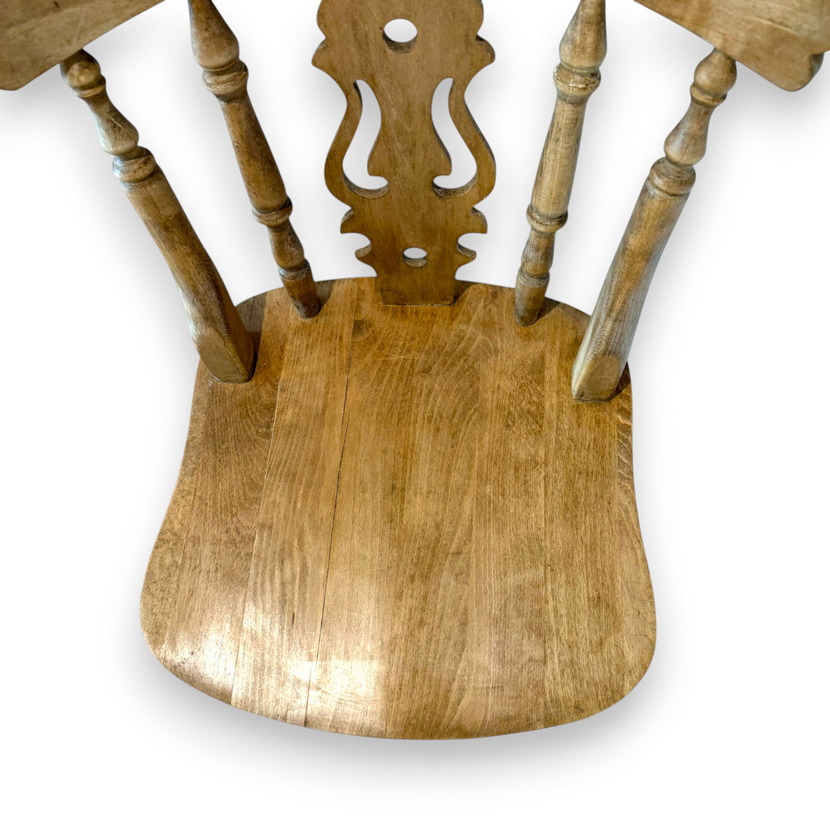 Vintage Fiddle Back Windsor Style Wooden Chair