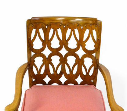 Birchcraft Fretwork Bouclé Elbow Chair – Vintage Mid-Century Armchair Fireside