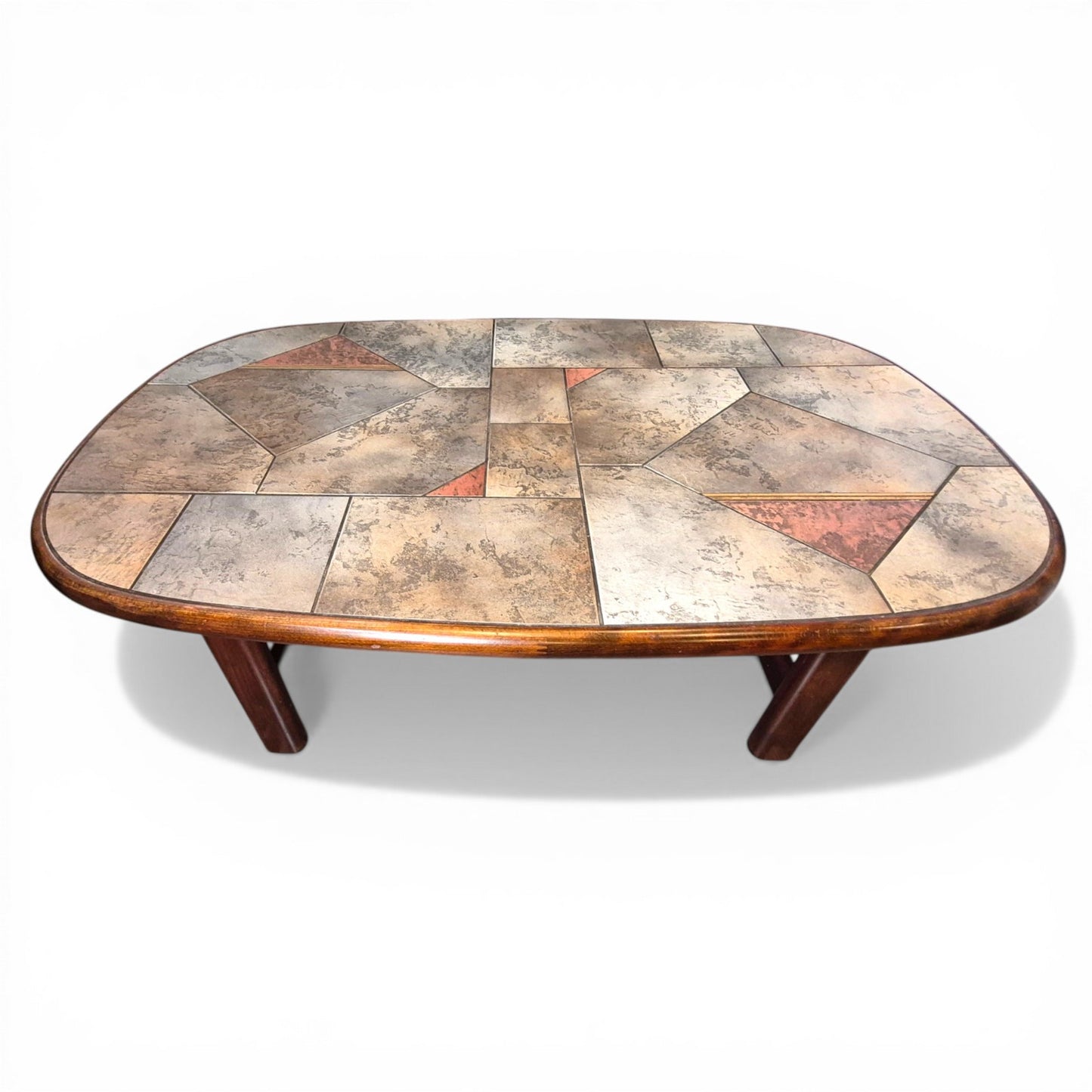 Brutalist Slate & Copper Coffee Table in the Style of Paul Kingma, 1970s