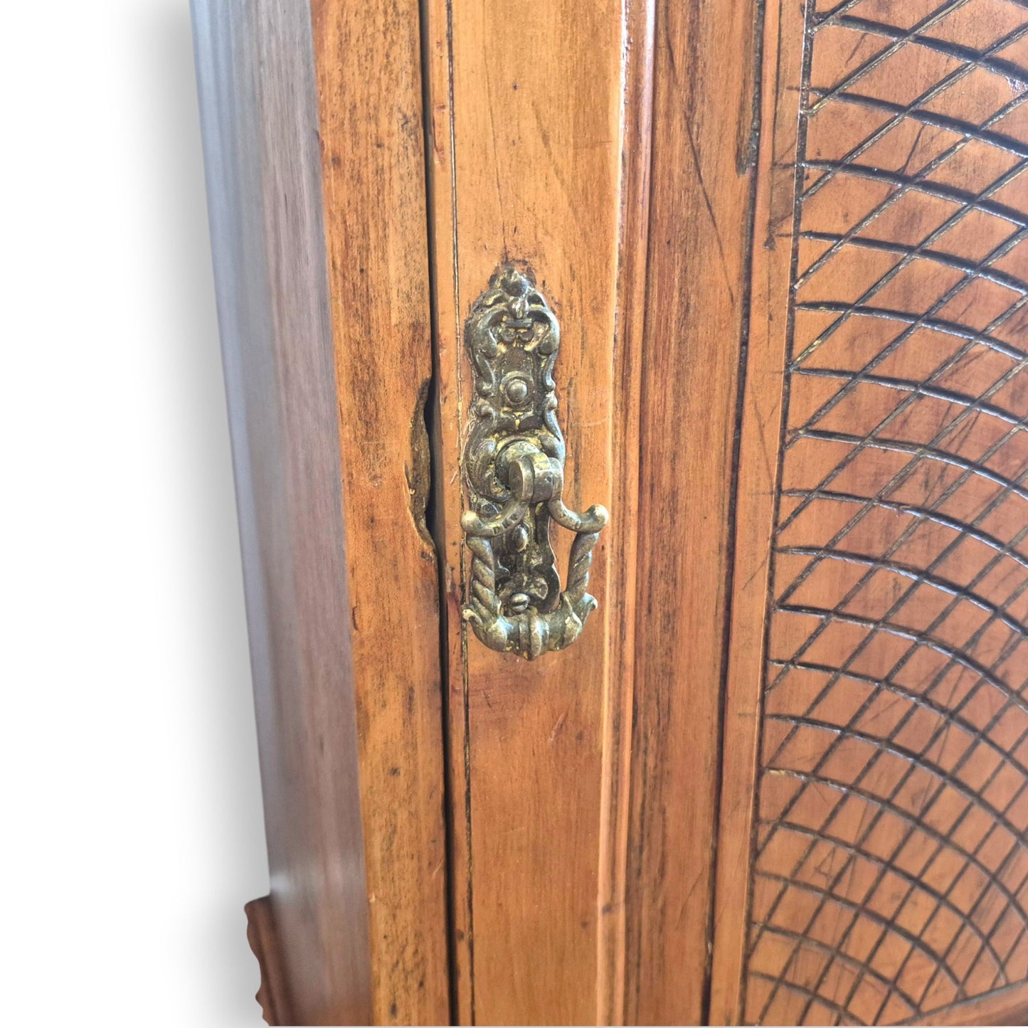 Antique French Provincial Mahogany Pot Cupboard c.1890–1910 | Rustic Bedside Cabinet