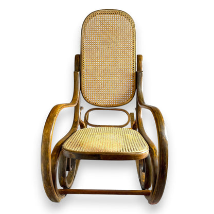 Early 20th Century Bentwood Cane Rocking Chair | Thonet-Style Rocker