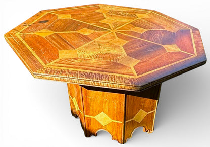 Mid-Century Danish Octagonal Walnut Dining Table with Marble Inlay
