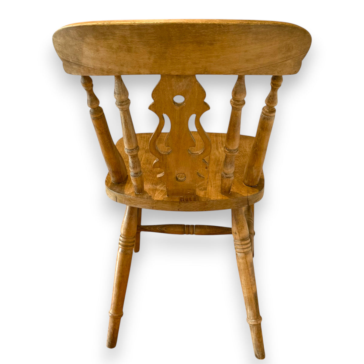 Vintage Fiddle Back Windsor Style Wooden Chair