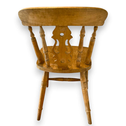 Vintage Fiddle Back Windsor Style Wooden Chair