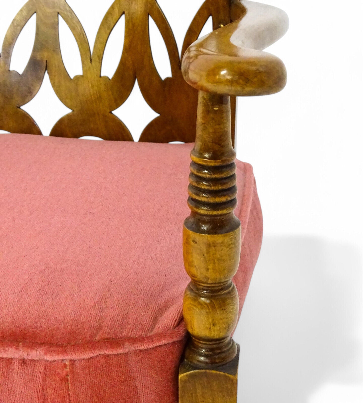 Birchcraft Fretwork Bouclé Elbow Chair – Vintage Mid-Century Armchair Fireside