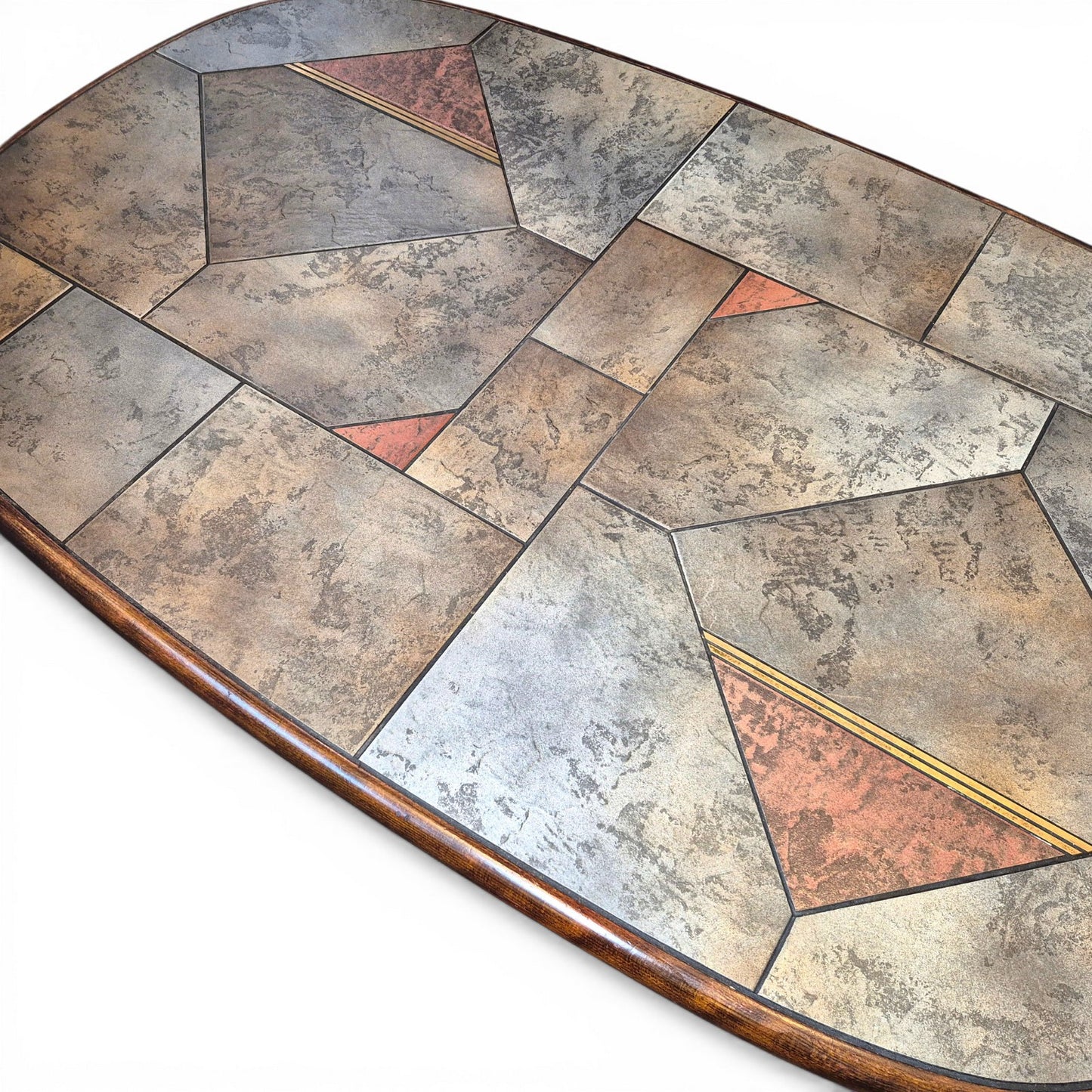 Brutalist Slate & Copper Coffee Table in the Style of Paul Kingma, 1970s