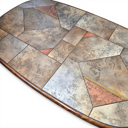 Brutalist Slate & Copper Coffee Table in the Style of Paul Kingma, 1970s