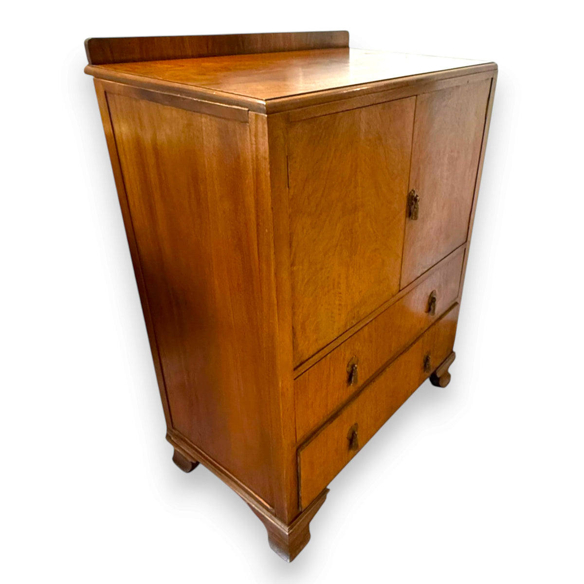 Wylie & Lochhead Figured Walnut Cupboard Chest – Glasgow