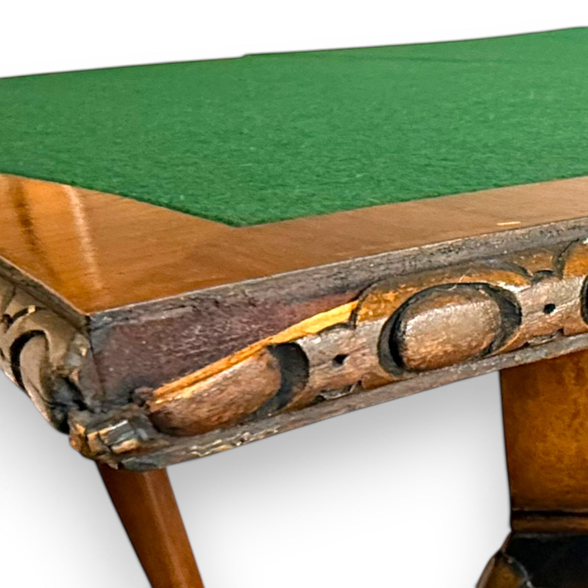 Late Victorian Burr Walnut Georgian Revival Fold Over Card Table