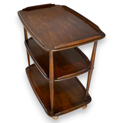 Vintage Ercol Elm Hostess Trolley – Mid-Century Serving Cart
