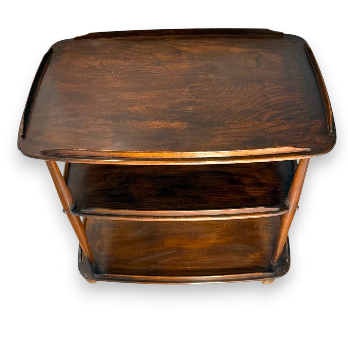 Vintage Ercol Elm Hostess Trolley – Mid-Century Serving Cart