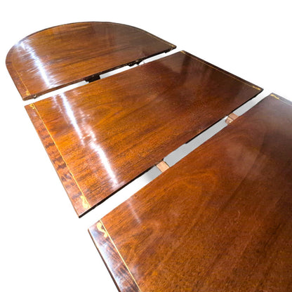 Antique Mahogany Extending Dining Table – Regency Pedestal, Twin Bases & Extension Leaf