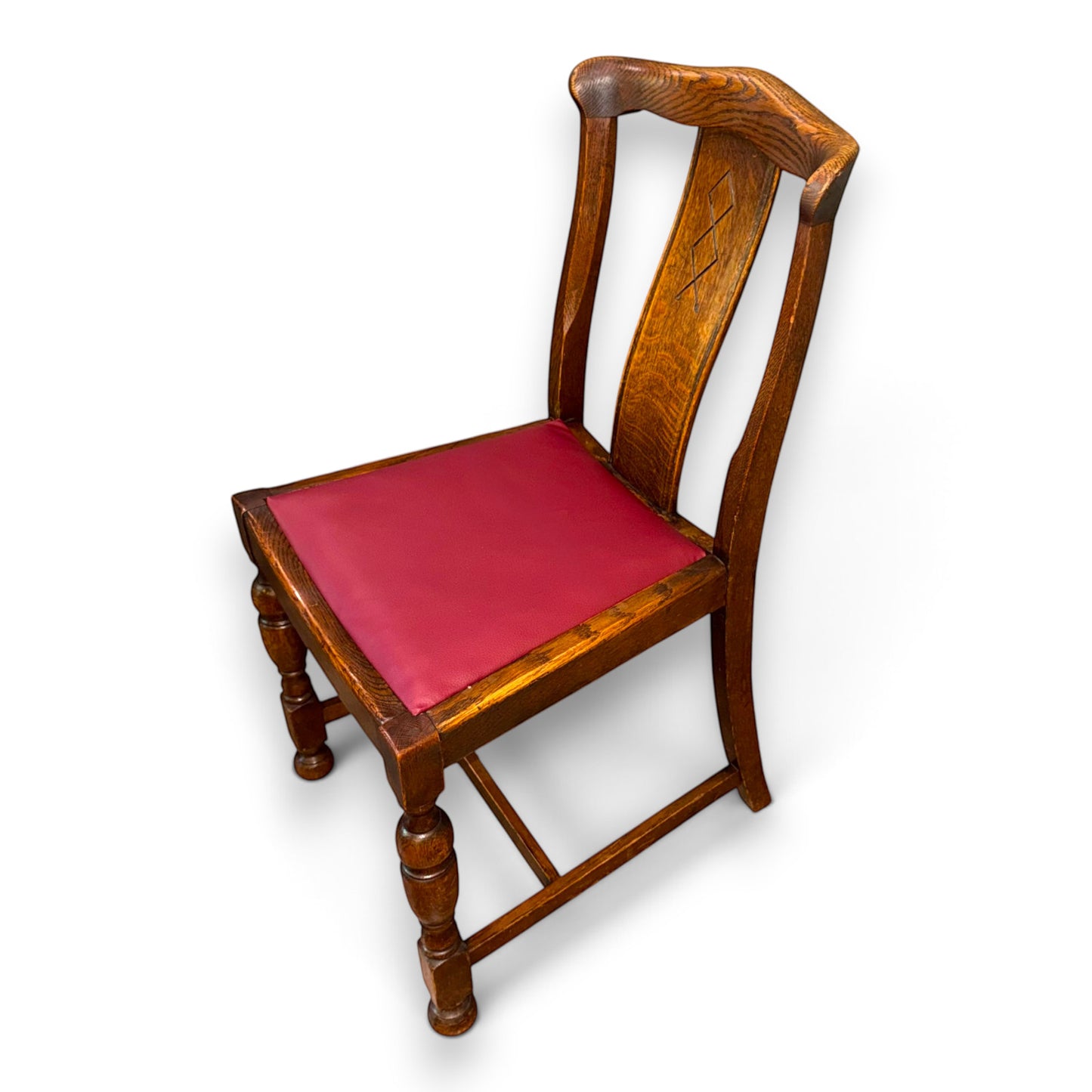 Set of Four Antique Oak Arts & Crafts Dining Chairs